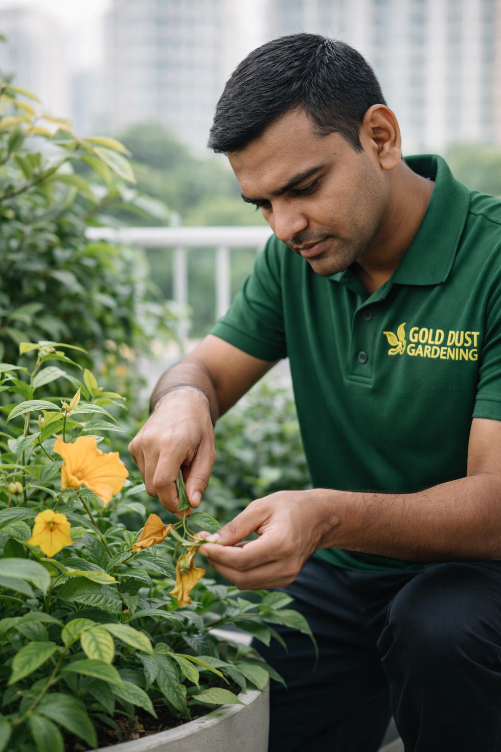 Deadheading and dry leaf removal